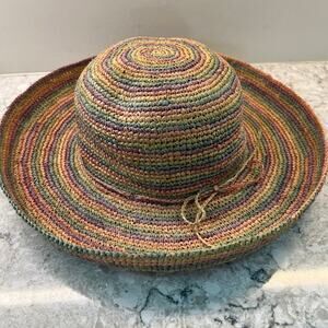 Kate Lord Straw Pastel Rainbow Sun Hat JL
